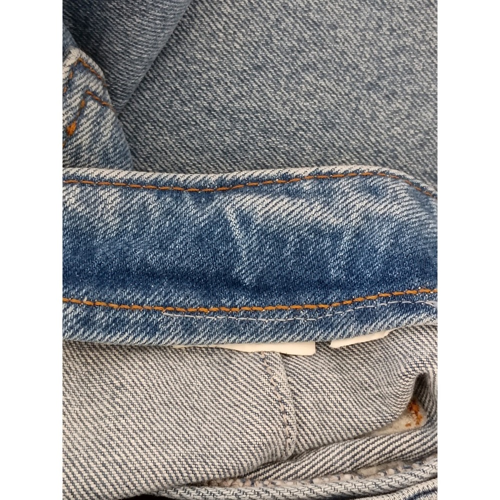 ZARA Super High Rise 13" Wide Leg Jeans Blue Patch Pocket Button Fly 4 W26x25 - Picture 6 of 12